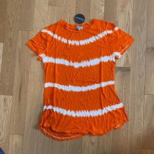 Orange tie dye knit tee